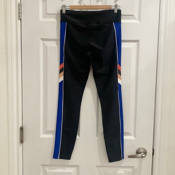 P.E Nation Touchback Black Blue Stripe Leggings - Picture 7 of 16